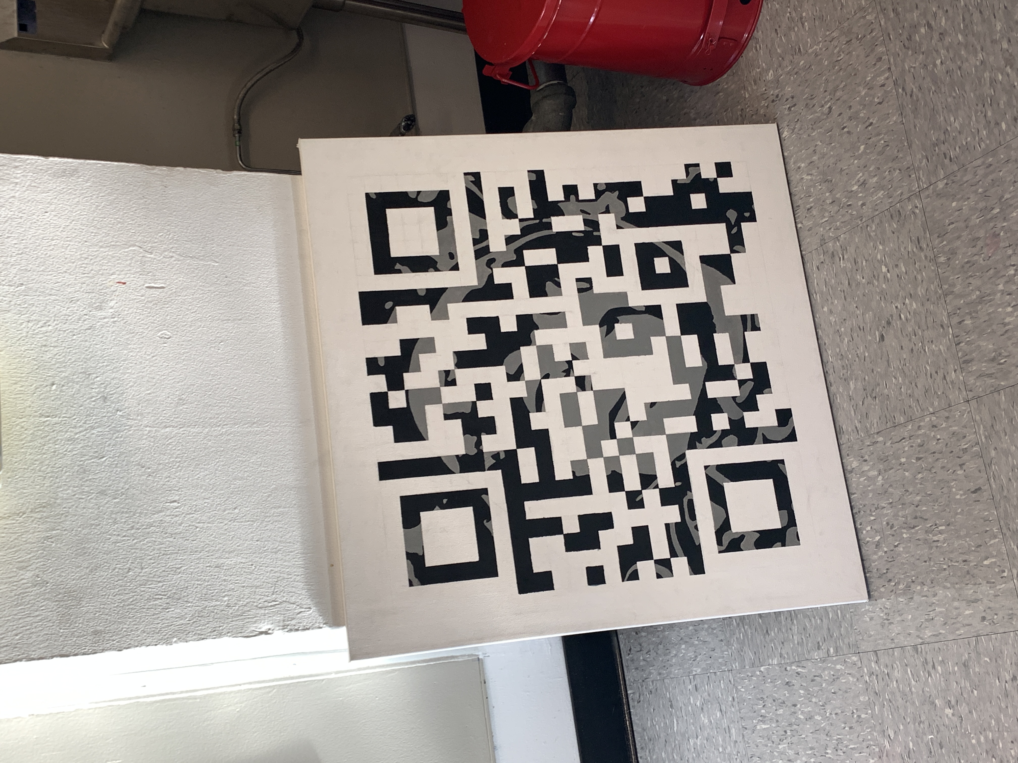 The completed painting, alone on the floor